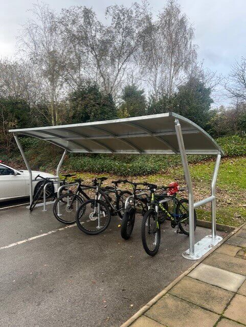 Metal_BIke_Shelter_Customer_Install_Slicker_Bike_Shelters