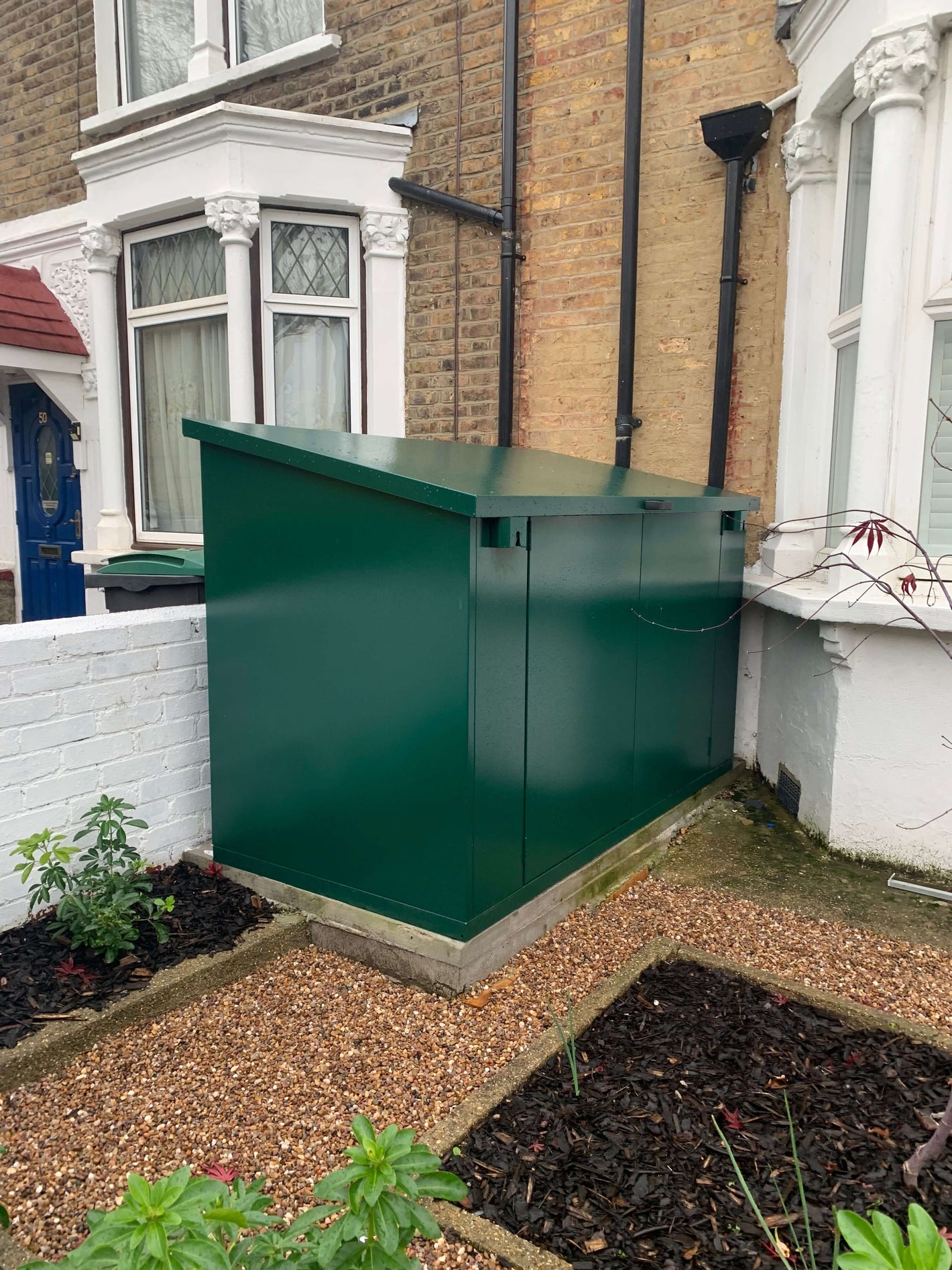 Asgard Green Bike Shed in Front Garden Green