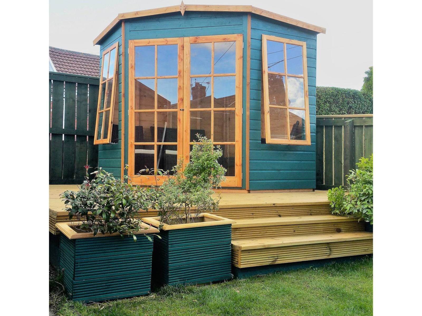 Shire Hampton Shiplap Corner Wooden Summerhouse 7 x 7