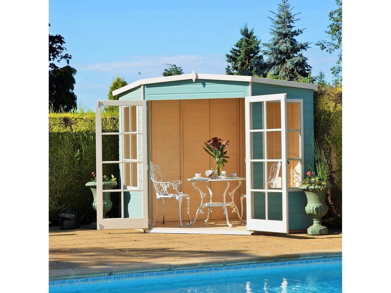 Shire Hampton Shiplap Corner Wooden Summerhouse 7 x 7