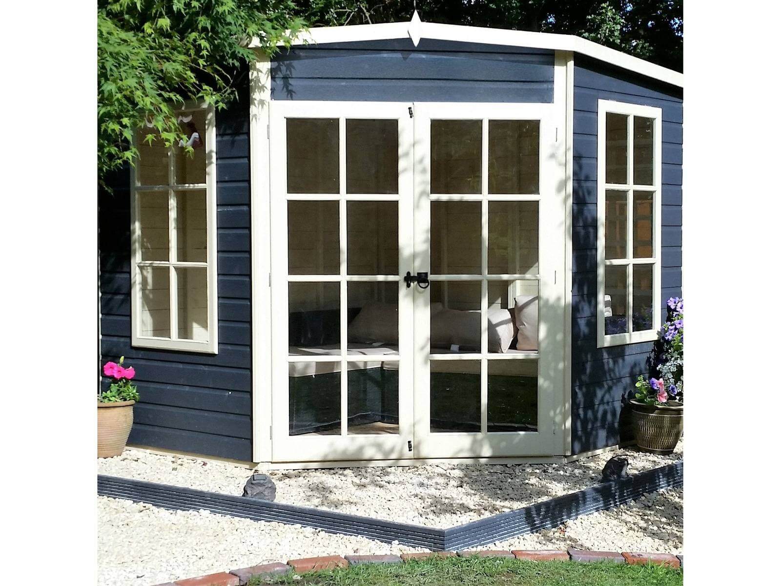 Shire Hampton Shiplap Corner Wooden Summerhouse 7 x 7