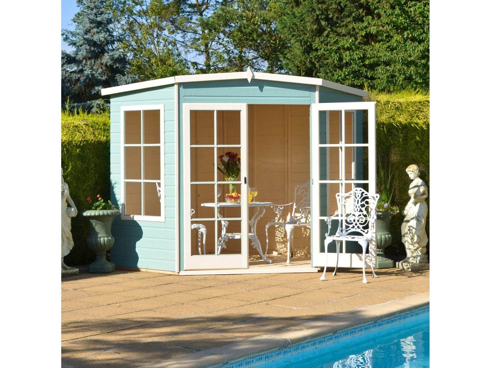 Shire Hampton Shiplap Corner Wooden Summerhouse 7 x 7