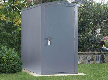 Asgard Slimline Bike Shed x2 Asgard front view grey