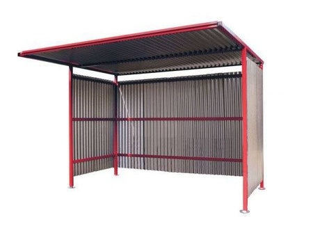 Traditional Bike Shelter QMP Galvanised Sides Closed Back - Initial - H.2180 W.3060 D.1900mm