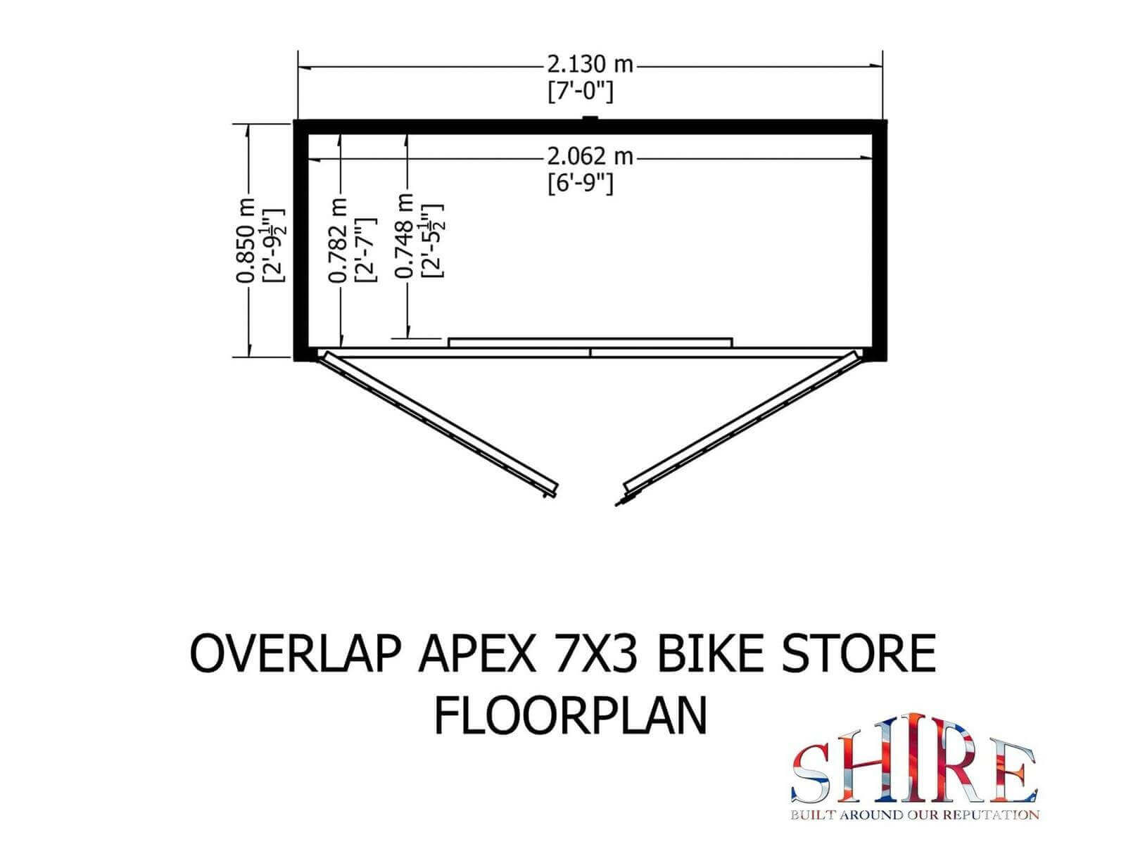 Apex 7x3 Bike Store Secure Wooden Shed