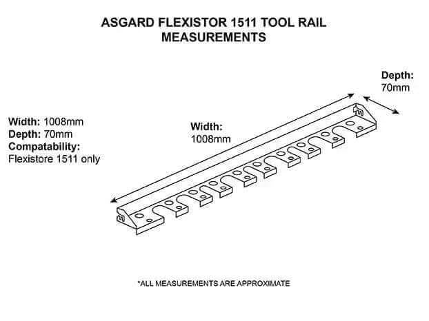 Asgard Metal Shed Tool Rail Flexistore 1511 asgard 
