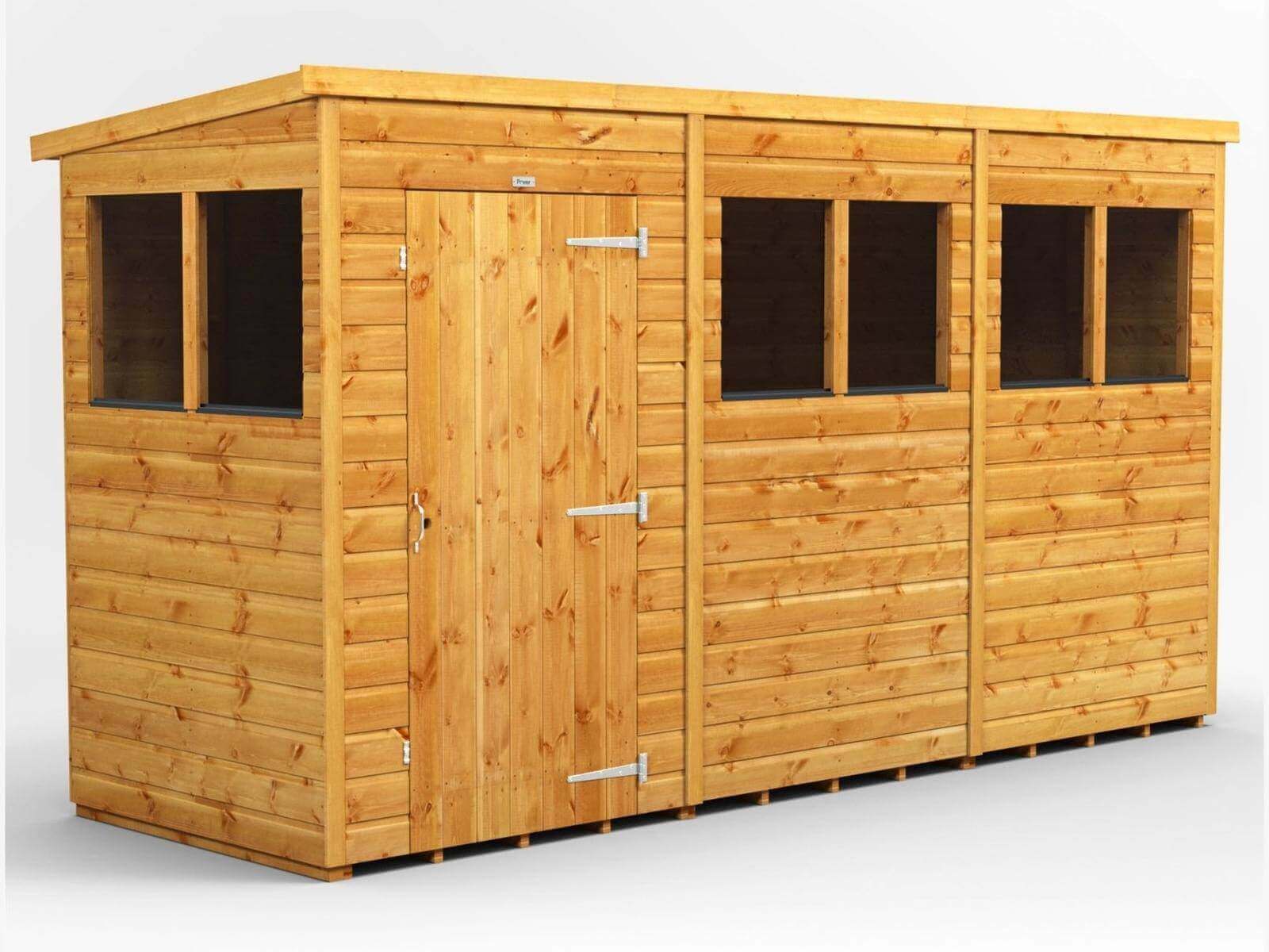 Power Pent Wooden Shed 12x4