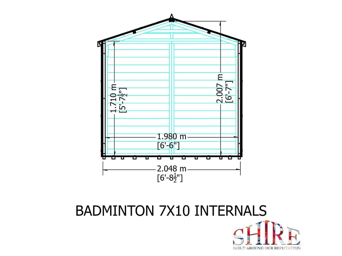 Shire Badminton Shiplap Apex Wooden Summerhouse 7 x 10