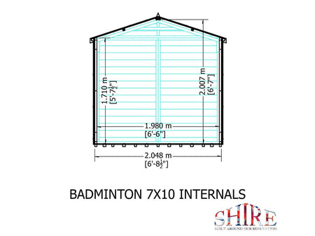 Shire Badminton Shiplap Apex Wooden Summerhouse 7 x 10