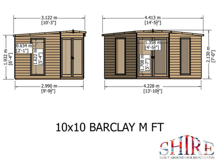 Shire Barclay Shiplap Corner Wooden Summerhouse 10 x 10