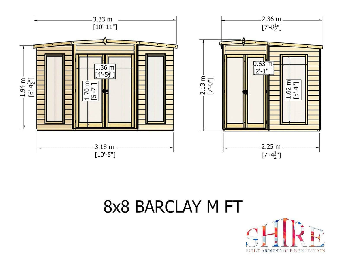 Shire Barclay Shiplap Corner Wooden Summerhouse 8 x 8