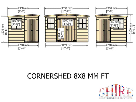 Shire Corner Shed Flatpack Shed 8 x 8