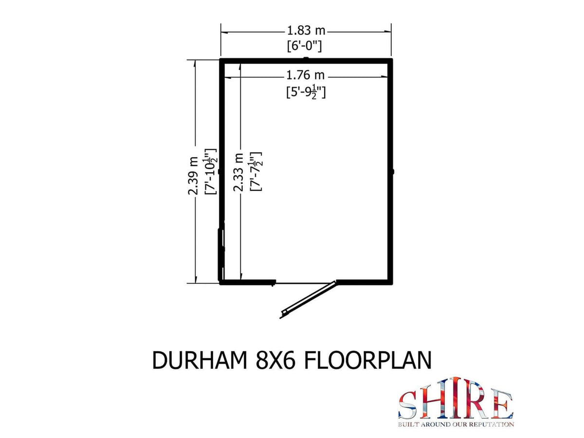 Shire Durham Flatpack Shed 8 x 6