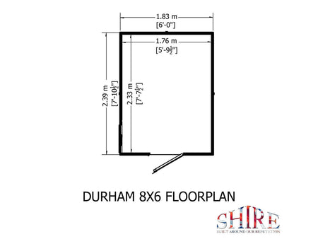 Shire Durham Flatpack Shed 8 x 6