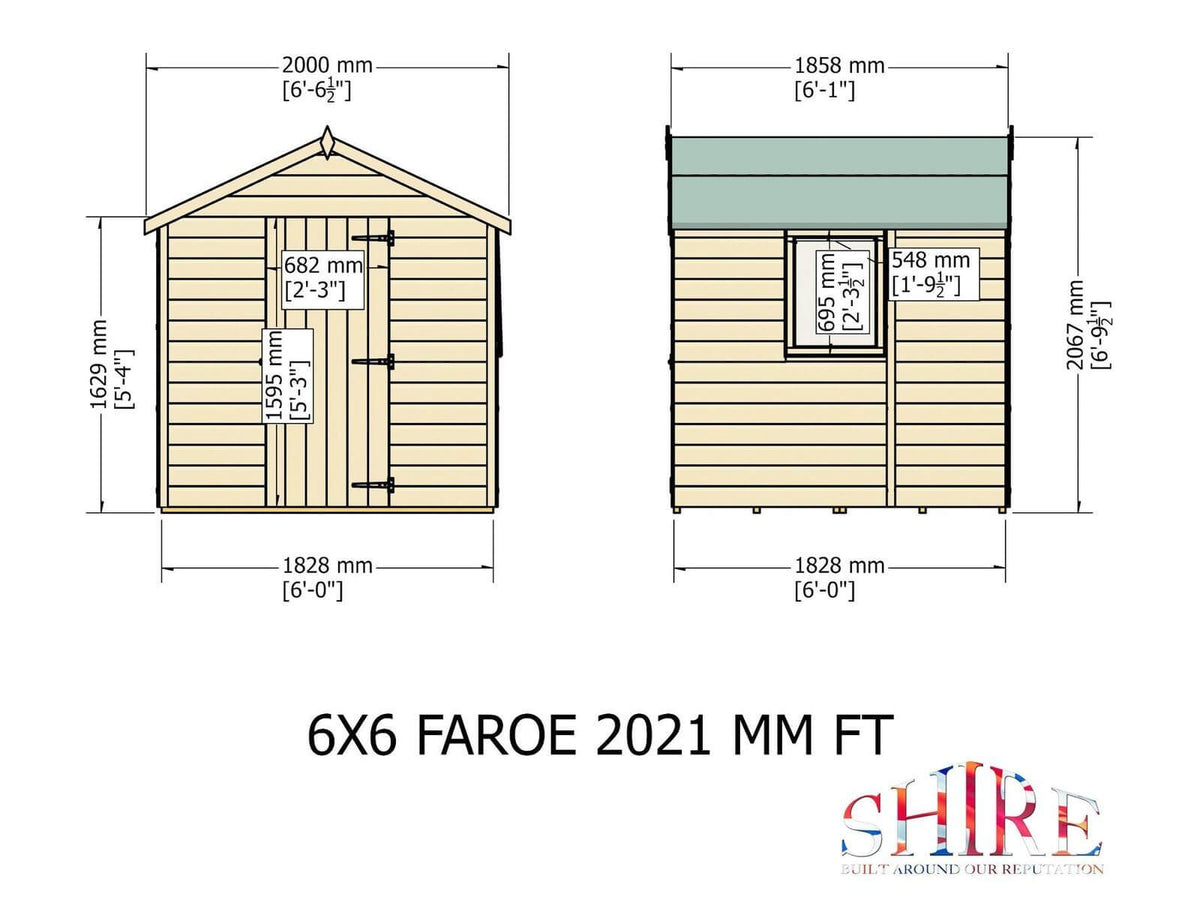 Shire Faroe Flatpack Shed 6 x 6