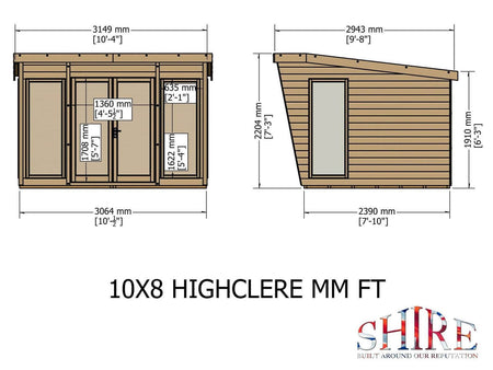 Shire Highclere Shiplap Wooden Summerhouse 10 x 8