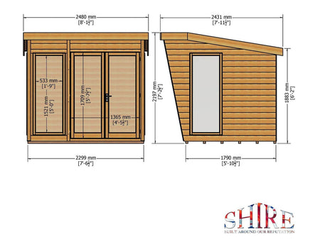 Shire Highclere Shiplap Wooden Summerhouse 8 x 6