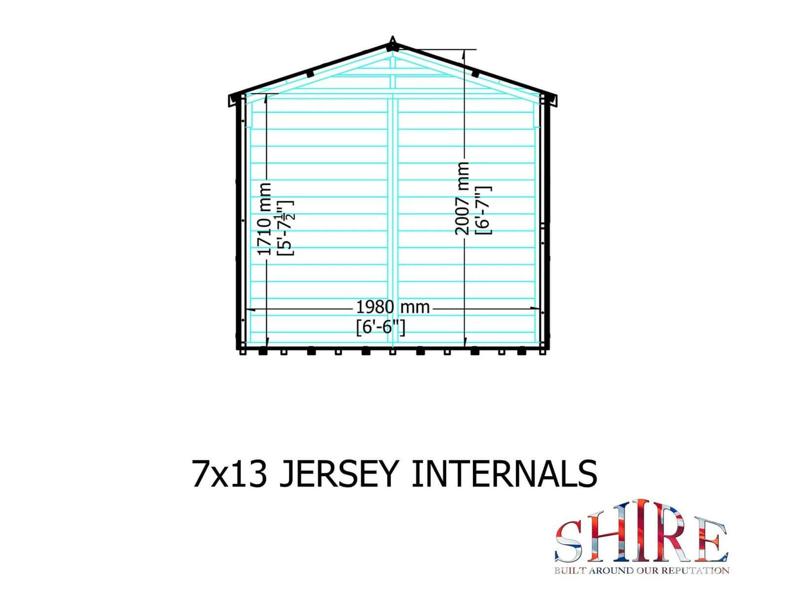 Shire Jersey Flatpack Shed 7 x 13