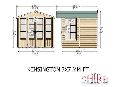 Shire Kensington Shiplap Apex Wooden Summerhouse 7 x 7