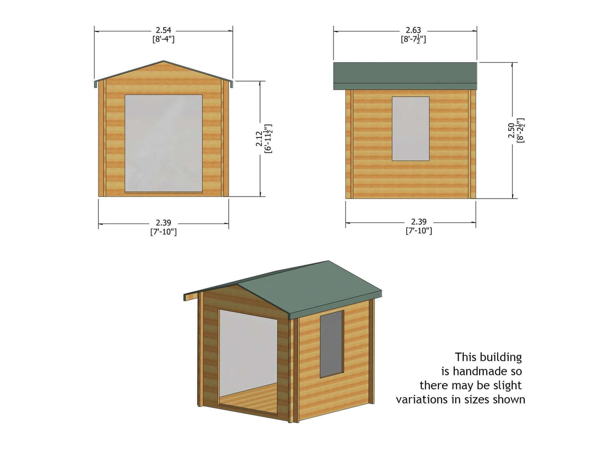 Shire Barnsdale 19mm Log Cabin Various Sizes