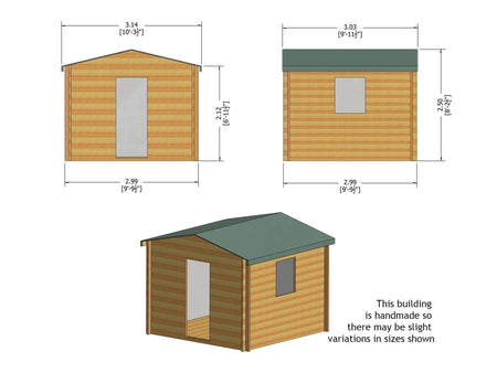 Shire Camelot 19mm Log Cabin Various Sizes