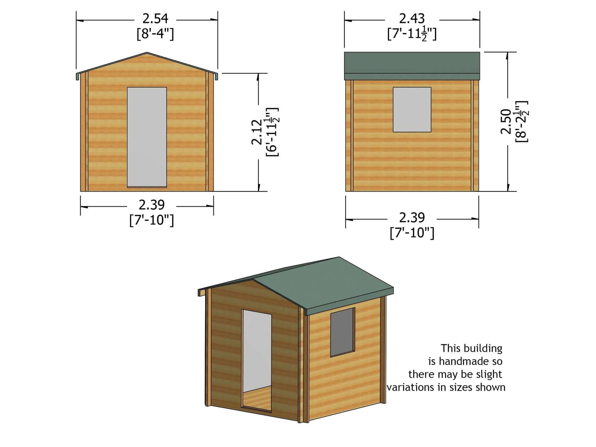 Shire Camelot 19mm Log Cabin Various Sizes