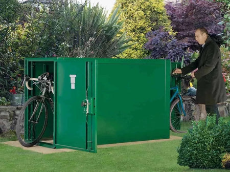 Asgard Double Ended Bike Shed Open Door SIde View 