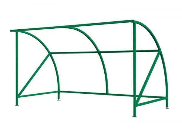 Dudley Bike Shelter QMP Galvanised - H.2230 W.4000 D.2150mm In Green