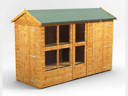 Power Apex Wooden Potting Shed Combi Various Sizes Shed Sizes: 10x4 (includes 4ft Side Store)