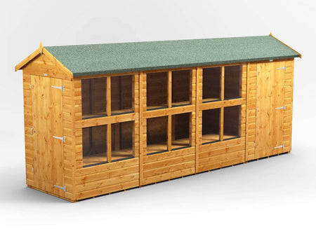 Power Apex Wooden Potting Shed Combi Various Sizes Shed Sizes: 16x4 (includes 4ft Side Store)