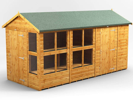 Power Apex Wooden Potting Shed Combi Various Sizes Shed Sizes: 14x6 (includes 4ft Side Store)