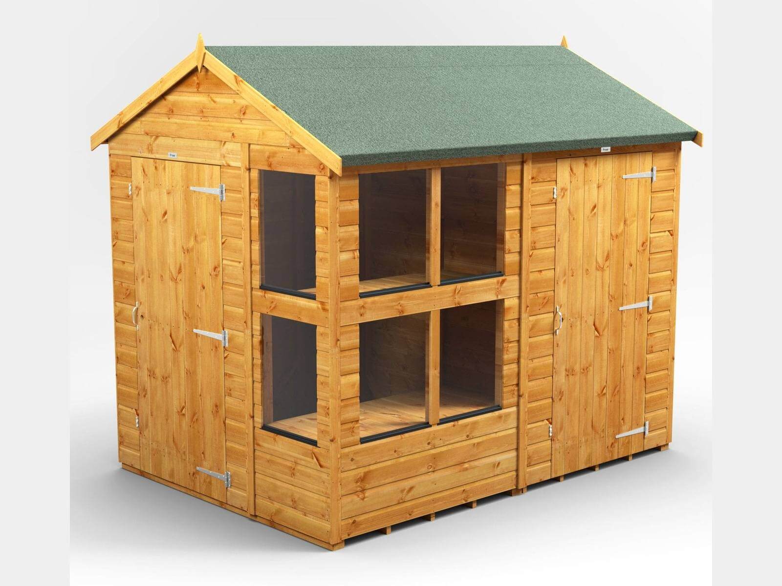 Power Apex Wooden Potting Shed Combi Various Sizes Shed Sizes: 8x6 (includes 4ft Side Store)