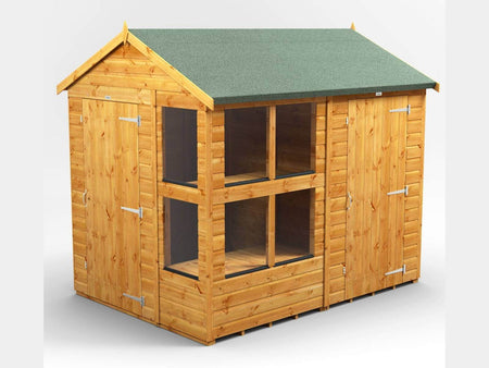 Power Apex Wooden Potting Shed Combi Various Sizes Shed Sizes: 8x6 (includes 4ft Side Store)