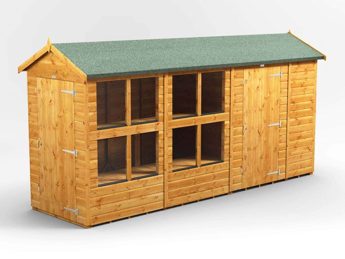 Power Apex Wooden Potting Shed Combi Various Sizes Shed Sizes: 14x4 (includes 6ft Side Store)