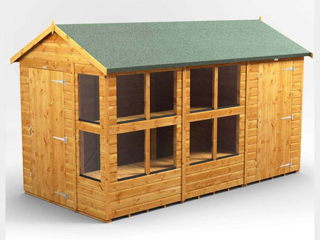 Power Apex Wooden Potting Shed Combi Various Sizes Shed Sizes: 12x6 (includes 4ft Side Store)