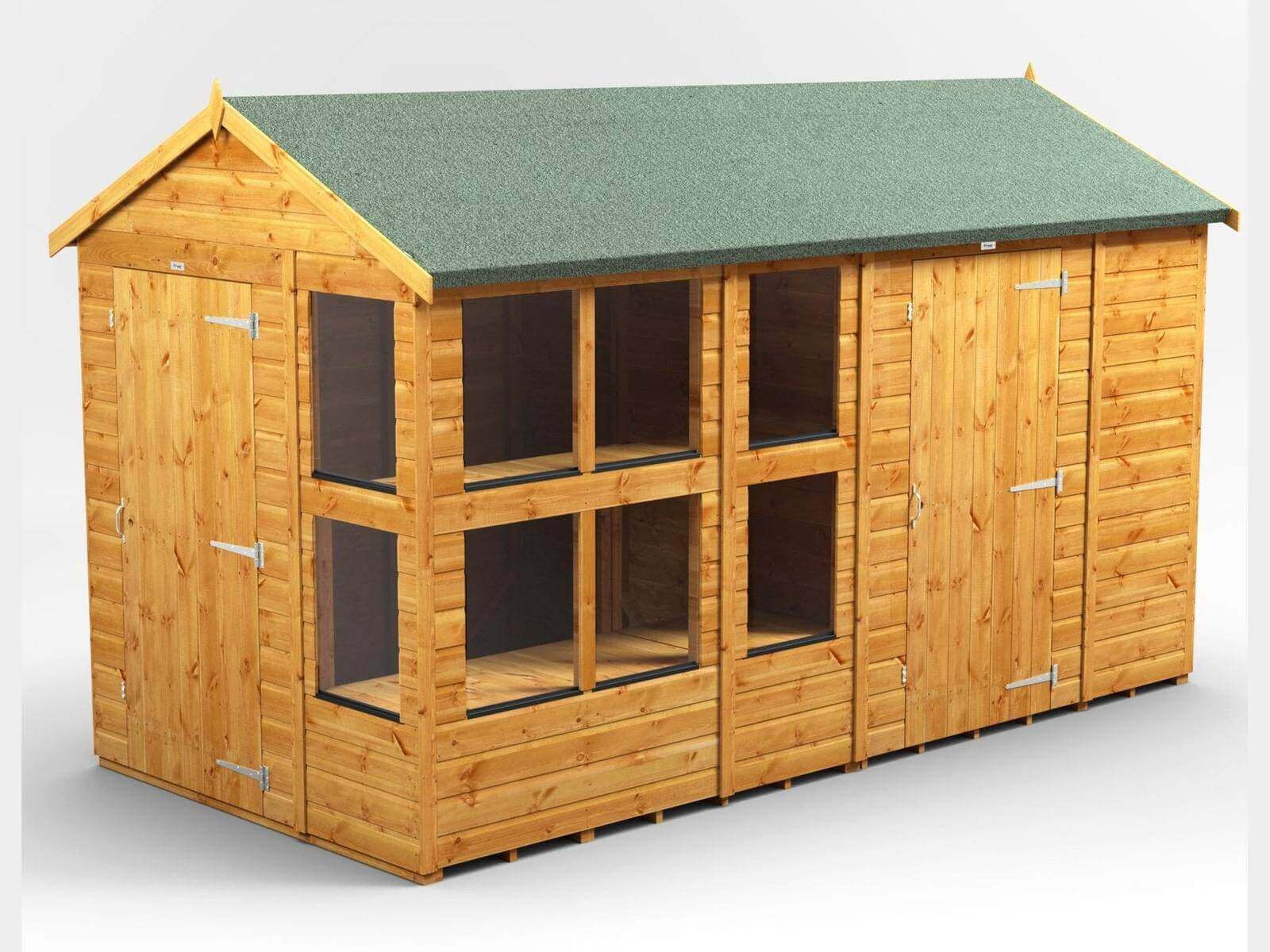 Power Apex Wooden Potting Shed Combi Various Sizes Shed Sizes: 12x6 (includes 6ft Side Store)