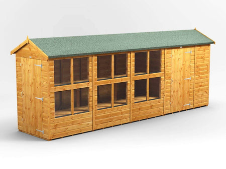 Power Apex Wooden Potting Shed Combi Various Sizes Shed Sizes: 18x4 (includes 6ft Side Store)