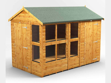 Power Apex Wooden Potting Shed Combi Various Sizes Shed Sizes: 10x6 (includes 4ft Side Store)