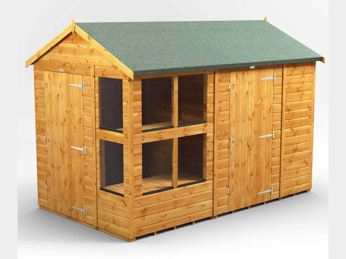 Power Apex Wooden Potting Shed Combi Various Sizes Shed Sizes: 10x6 (includes 6ft Side Store)