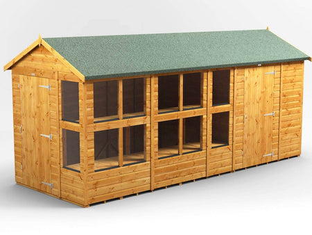 Power Apex Wooden Potting Shed Combi Various Sizes Shed Sizes: 16x6 (includes 6ft Side Store)