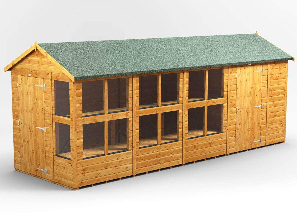 Power Apex Wooden Potting Shed Combi Various Sizes Shed Sizes: 18x6 (includes 6ft Side Store)