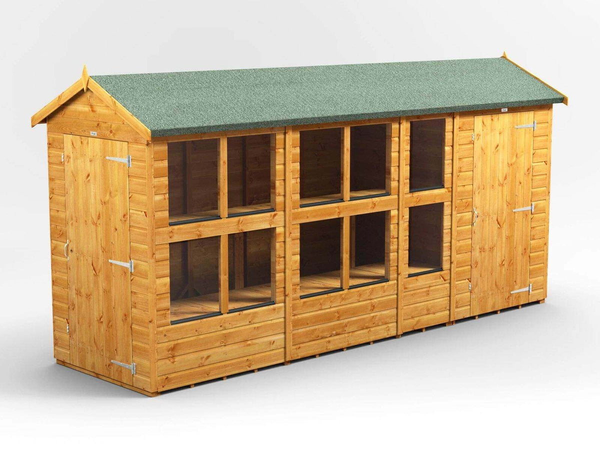 Power Apex Wooden Potting Shed Combi Various Sizes Shed Sizes: 14x4 (includes 4ft Side Store)