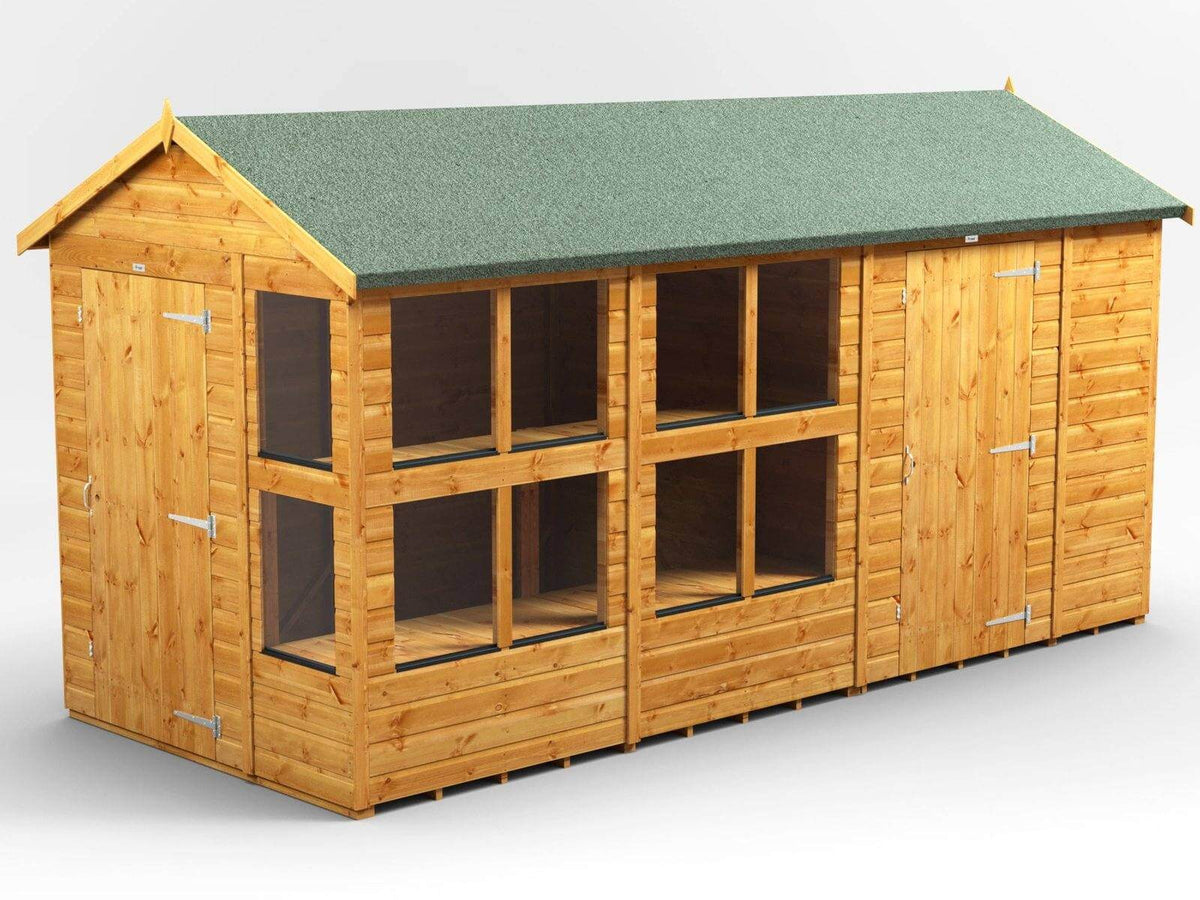 Power Apex Wooden Potting Shed Combi Various Sizes Shed Sizes: 14x6 (includes 6ft Side Store)