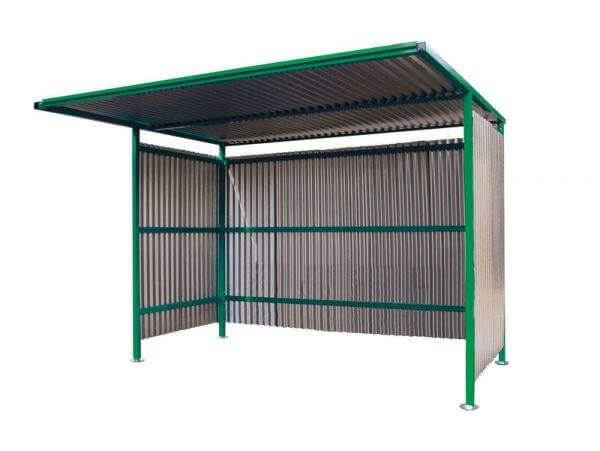 Traditional Bike Shelter QMP Galvanised Sides Closed Back - Initial - H.2180 W.3060 D.2500mm